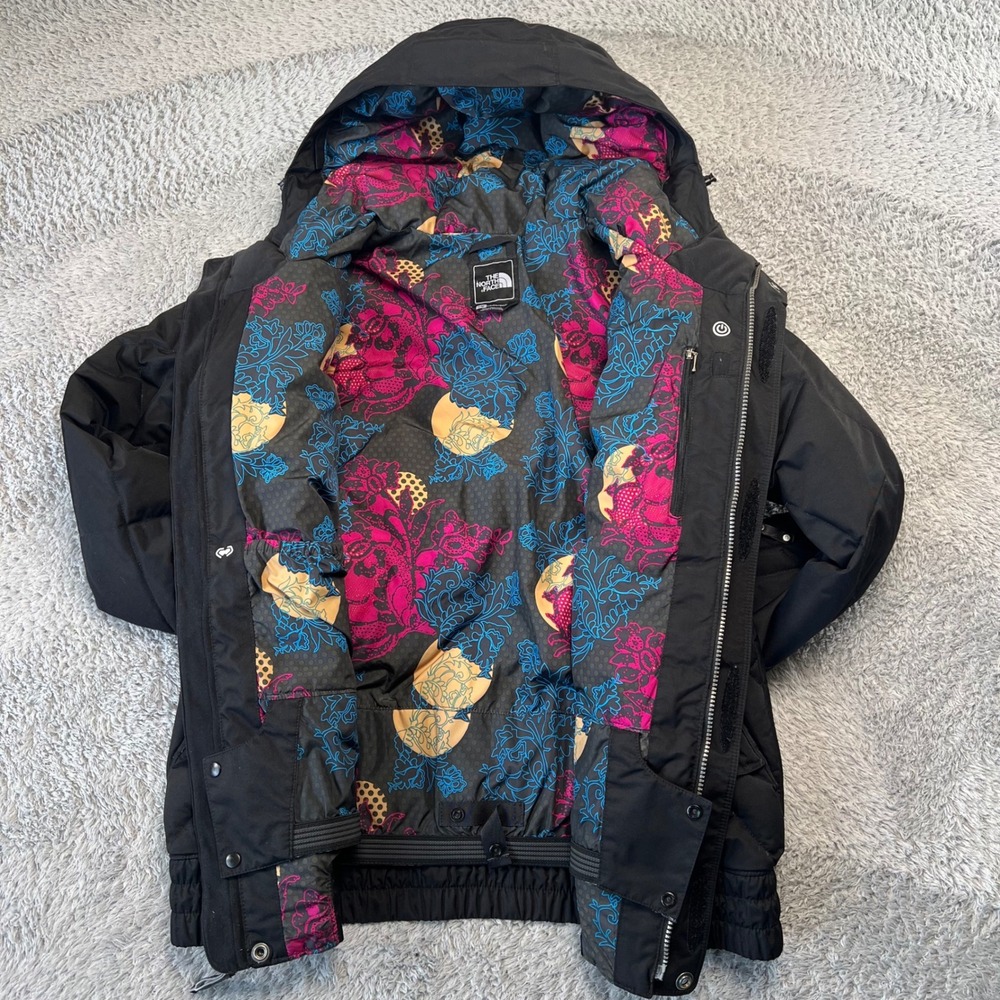 North Face Womens Large Jacket Black 550 Down Quilted Puffer Gorpcore Ski Parka